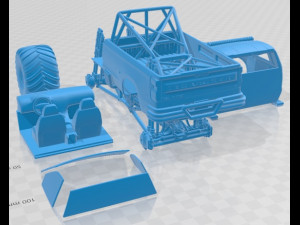 Chevrolet Silverado Monster Truck 2019 Printable 3D 프린트 모델