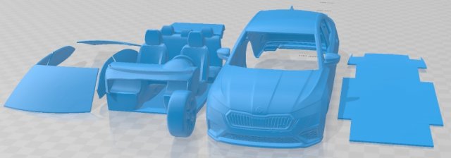 Skoda Octavia Sedan RS 2020 Printable Car Modelo de Impressão 3D .c4d .max .obj .3ds .fbx .stl .blend 