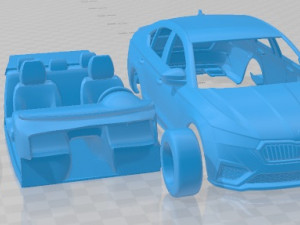 Skoda Octavia Sedan RS 2020 Printable Car Modelo de Impressão 3D