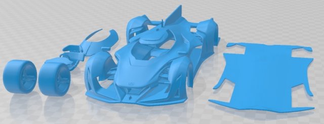 Hyundai N 2022 Vision Gran Turismo Printable Car 3D 프린트 모델 .c4d .max .obj .3ds .fbx .stl .blend 