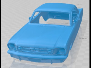 Mustang 289 1968 Printable Body Car 3D प्रिंट मॉडल