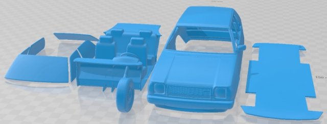 Mazda 323 Familia 1978 Printable Car Model do druku 3D .c4d .max .obj .3ds .fbx .stl .blend 