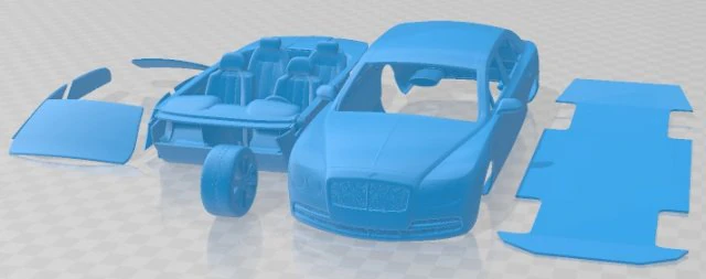 Bentley Continental Flying Spur 2014 Printable Car 3D Print Model .c4d .max .obj .3ds .fbx .stl .blend 