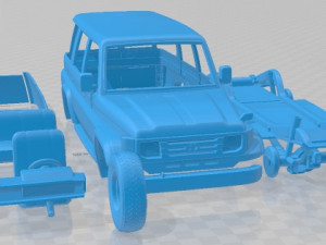 Toyota Land Cruiser J70 5 Doors 1990 Printable Car Modello di stampa 3D
