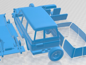 Toyota Land Cruiser J70 5 Doors 1990 Printable Car Modello di stampa 3D