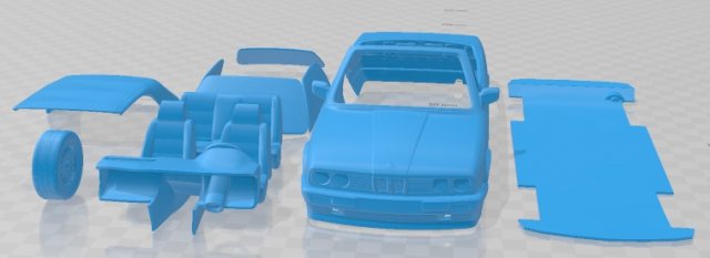 E30 Cabriolet 1991 Printable Car Modelo de impresión 3D .c4d .max .obj .3ds .fbx .stl .blend 