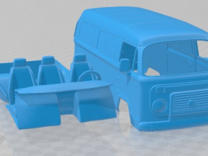 Volkswagen Kombi Cargo 2012 Printable Van 3D Print Model