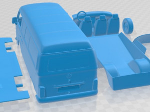Volkswagen Kombi Cargo 2012 Printable Van 3D Print Model