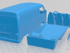 Volkswagen Kombi Cargo 2012 Printable Van 3D Print Model