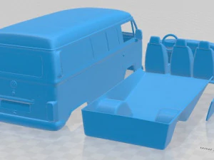 Volkswagen Kombi Cargo 2012 Printable Van 3D Print Model