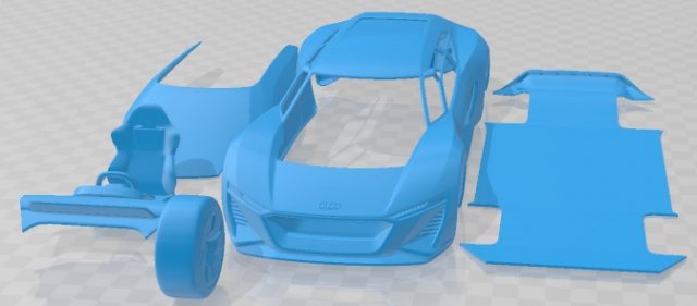 Audi PB18 E-Tron Printable Car 3Dプリントモデル .c4d .max .obj .3ds .fbx .stl .blend 