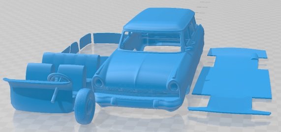 Taunus P2 17M kombi 1957 Printable Car 3D-Druckmodell .c4d .max .obj .3ds .fbx .stl .blend 