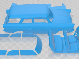 Taunus P2 17M kombi 1957 Printable Car 3D-Druckmodell