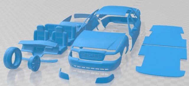Crown Victoria 2005 Printable Car 3D प्रिंट मॉडल .c4d .max .obj .3ds .fbx .stl .blend 