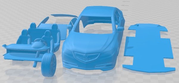 Acura TLX 2014 Printable Car Model do druku 3D .c4d .max .obj .3ds .fbx .stl .blend