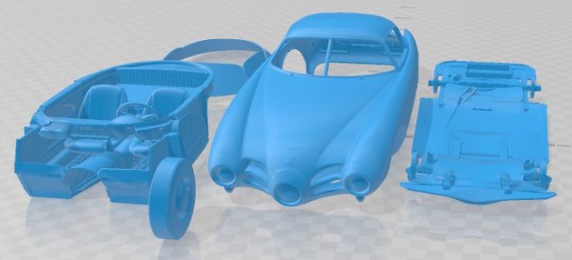 Abarth 1500 Biposto Coupe BAT 1952 Printable Car 3Dプリントモデル .c4d .max .obj .3ds .fbx .stl .blend 