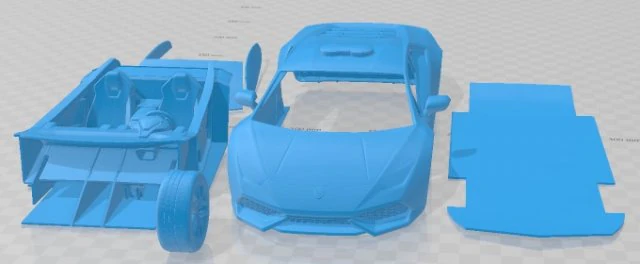 Huracan 2015 Police Printable Car 3D Print Model .c4d .max .obj .3ds .fbx .stl .blend 