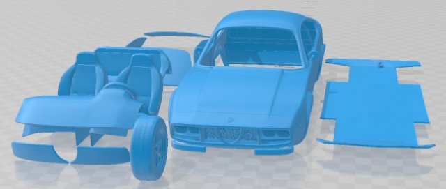 Alfa Romeo GT 1300 Junior Zagato 1972 Printable Car Modèles 3D en vedette .c4d .max .obj .3ds .fbx .stl .blend 