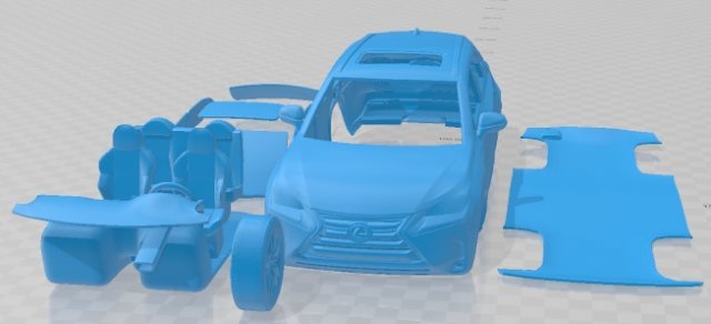 Lexus NX Hybrid 2017 Printable Car Modelo de Impressão 3D .c4d .max .obj .3ds .fbx .stl .blend 