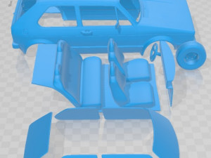 Volkswagen Golf A1 GTI 1975 Printable Car 3D-Druckmodell