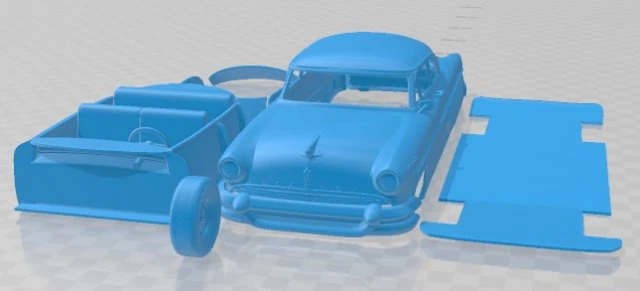 Lincoln Capri Hardtop Coupe 1955 Printable Car 3D Print Model .c4d .max .obj .3ds .fbx .stl .blend 