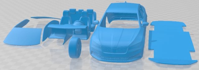 Skoda Superb IV 2020 Printable Car 3D 프린트 모델 .c4d .max .obj .3ds .fbx .stl .blend 