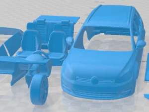 Carro imprim&iacute;vel Volkswagen Golf Variante 2014 Modelo de Impressão 3D