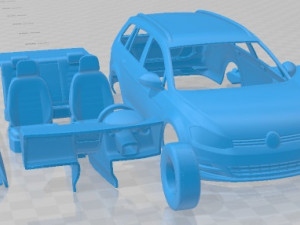 Volkswagen Golf Variant 2014 Printable Car Modello di stampa 3D