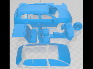 Volkswagen Golf Variant 2014 Printable Car Modello di stampa 3D