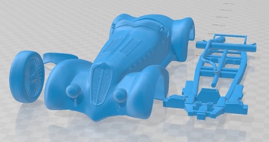 Alfa Romeo 8c 2900 Spider Printable Car 3D-printmodel .c4d .max .obj .3ds .fbx .stl .blend 