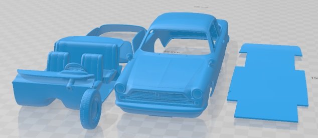 Fiat 2300 S Coupe 1961 Printable Car 3D-printmodel .c4d .max .obj .3ds .fbx .stl .blend 