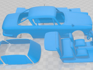Fiat 2300 S Coupe 1961 Printable Car 3D-printmodel
