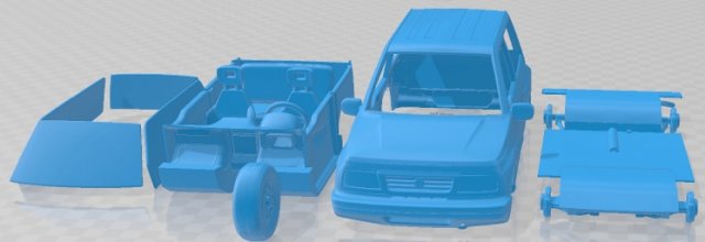 Suzuki Vitara 1989 Printable Car 3D 打印模型 .c4d .max .obj .3ds .fbx .stl .blend 