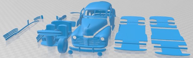 Chevrolet Fleetline Aero Sedan 1948 Printable Car Modelo de Impressão 3D .c4d .max .obj .3ds .fbx .stl .blend 