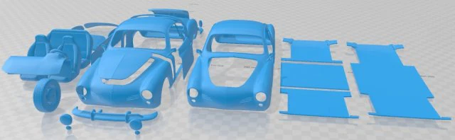 Volkswagen Karmann Ghia Coupe 1955 Printable Car 3D Print Model .c4d .max .obj .3ds .fbx .stl .blend