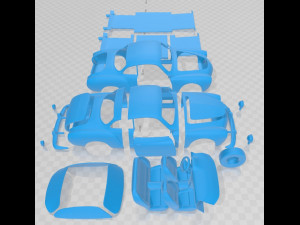 Volkswagen Karmann Ghia Coupe 1955 Printable Car 3D-printmodel