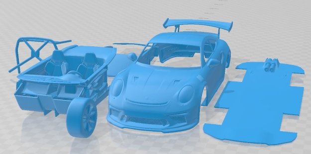 Porsche 911 GT3 RS 2019 Printable Car Model Cetak 3D .c4d .max .obj .3ds .fbx .stl .blend 
