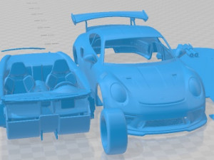 Porsche 911 GT3 RS 2019 Printable Car Model Cetak 3D