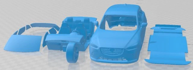 Mazda CX 3 2019 Printable Car 3D Print Model .c4d .max .obj .3ds .fbx .stl .blend 