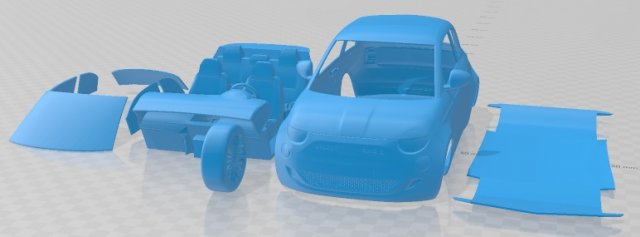 Fiat 500 31 2021 Printable Car 3D Принт Модель .c4d .max .obj .3ds .fbx .stl .blend 