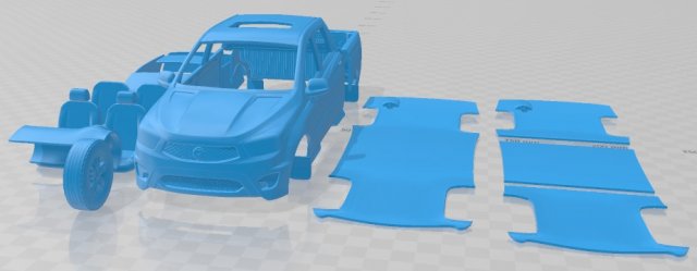 SsangYong Actyon Sports 2014 Printable Car Modello di stampa 3D .c4d .max .obj .3ds .fbx .stl .blend 