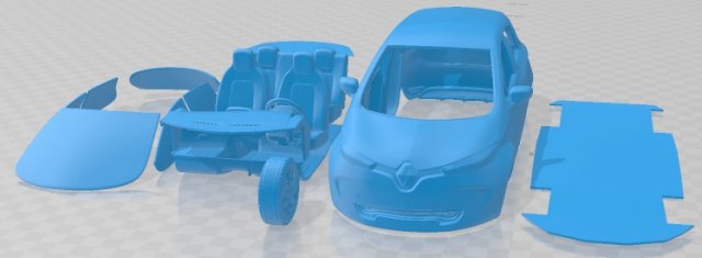 Renault ZOE 2016 Printable Car 3D Принт Модель .c4d .max .obj .3ds .fbx .stl .blend 
