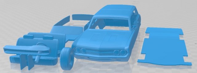 Torino 500 Station Wagon 1971 Printable Car 3D Print Model .c4d .max .obj .3ds .fbx .stl .blend 