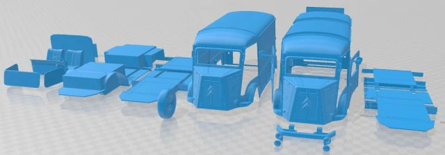 Citroen H Van 1980 Printable 3D Print Model .c4d .max .obj .3ds .fbx .stl .blend