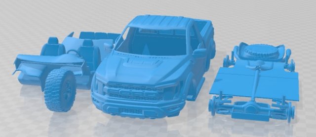 F 150 Raptor Regular Cab 2022 Printable Car in separate parts 3D 프린트 모델 .c4d .max .obj .3ds .fbx .stl .blend 