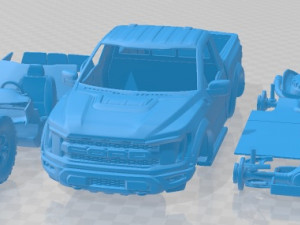 F 150 Raptor Regular Cab 2022 Printable Car in separate parts 3D Print Model