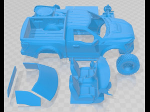 F 150 Raptor Regular Cab 2022 Printable Car in separate parts 3D 프린트 모델