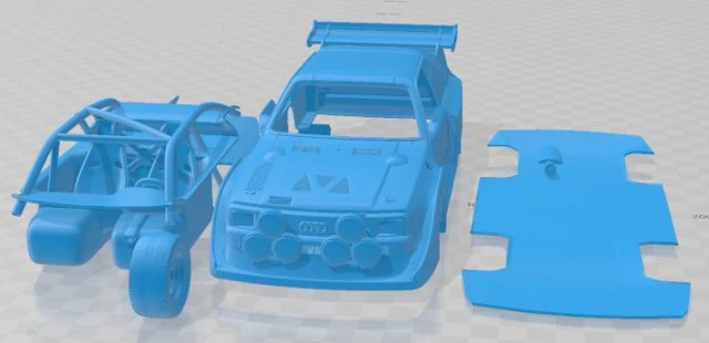 Audi Quattro Sport S1 1985 Printable Car 3D Print Model .c4d .max .obj .3ds .fbx .stl .blend 