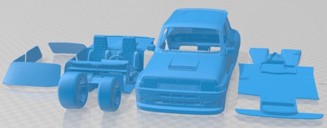 Renault 5 Turbo R Printable Car Model Cetak 3D .c4d .max .obj .3ds .fbx .stl .blend
