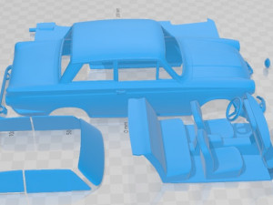Lotus Cortina 1963 Printable Car in separate parts 3D Print Model